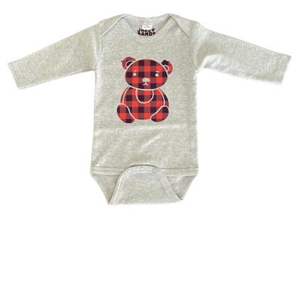 Plaid Bear Long Sleeved Bodysuit