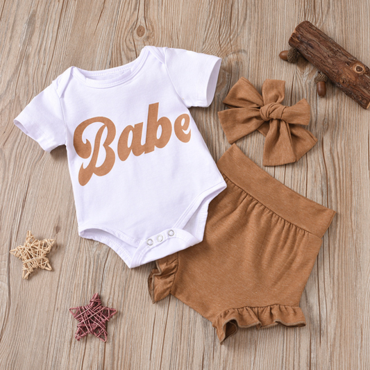 Hey Babe, Short Sleeve Bodysuit Set