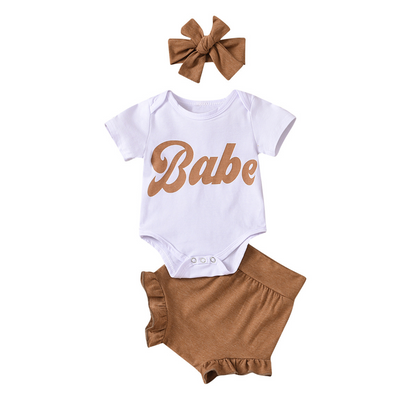 Hey Babe, Short Sleeve Bodysuit Set