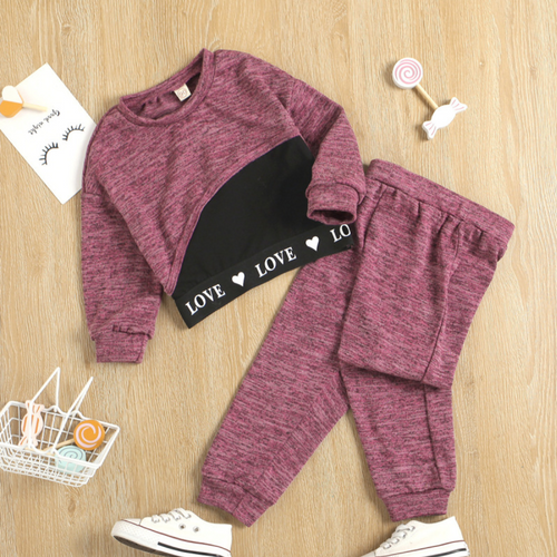 LOVE, Long Sleeve Sweatpants Set