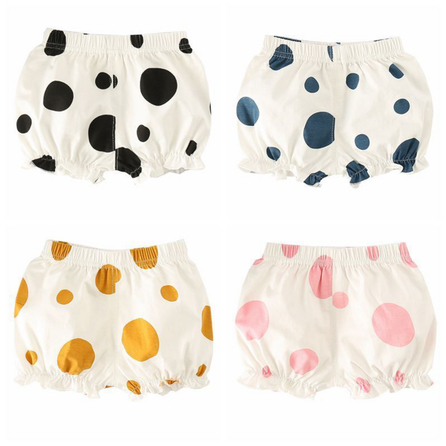 Polka Dot Bubble Shorts (Gray/Pink/Blue/Black)