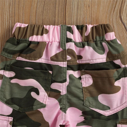 Truly Blessed, Pink Halter Top Camisole and Camouflage Pants Set