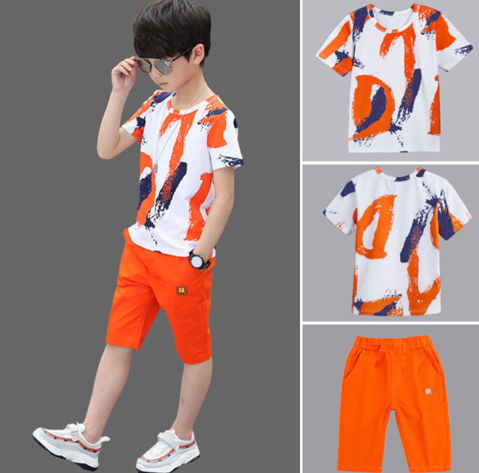 Short Sleeve Loose Pattern T-Shirt and Shorts Set